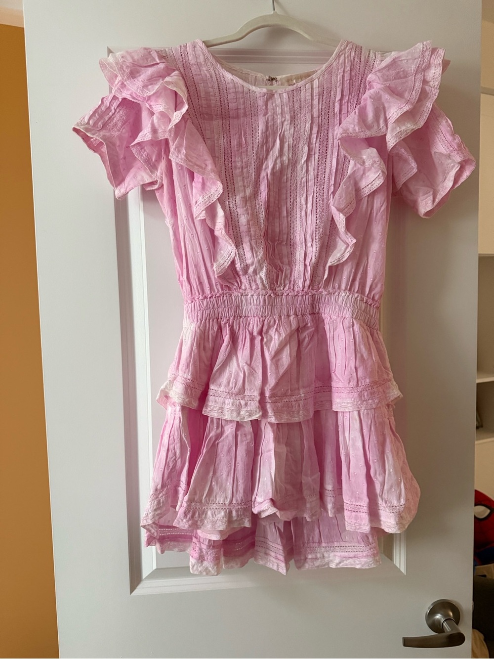 LoveShackFancy Pink Ruffled Mini Dress - Picture 2 of 5
